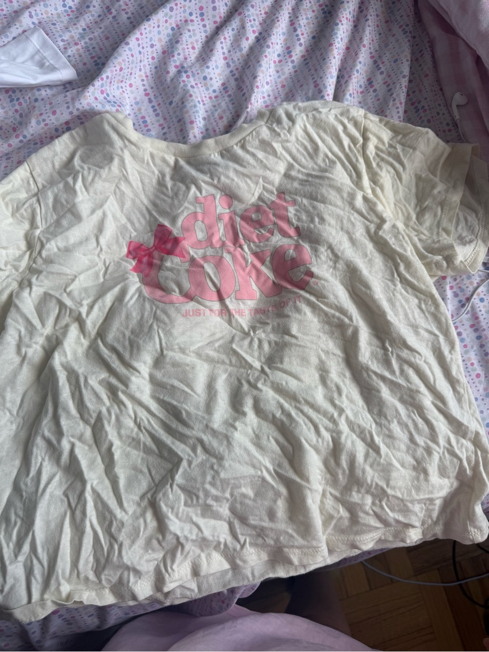 Diet Coke Official Graphic Tee - Cream with Pink Logo